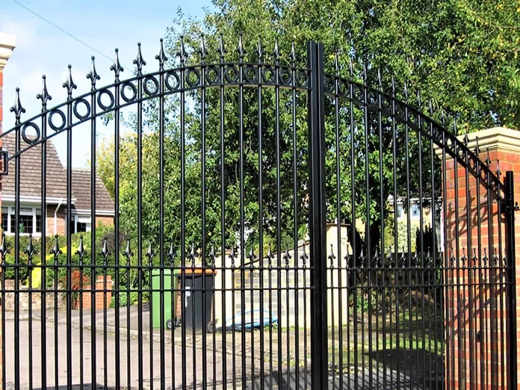 Modern iron gate installed in front of a Houston home in 2025