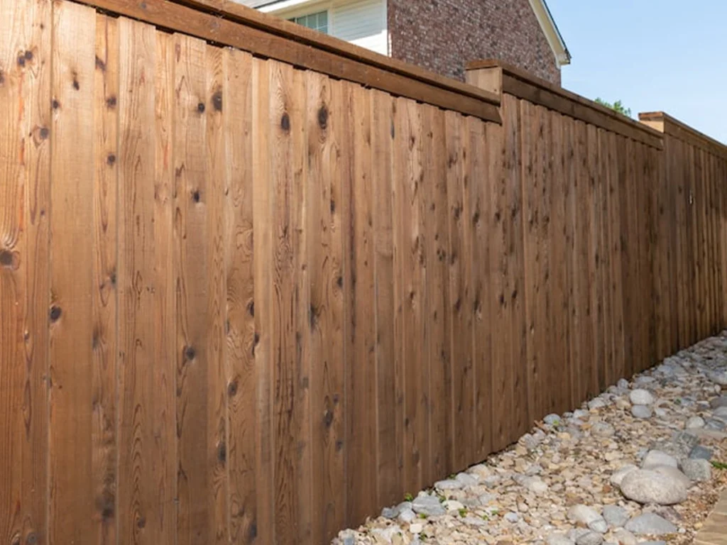 Modern wood fence design in Plano TX from Everlast Gates & Fence