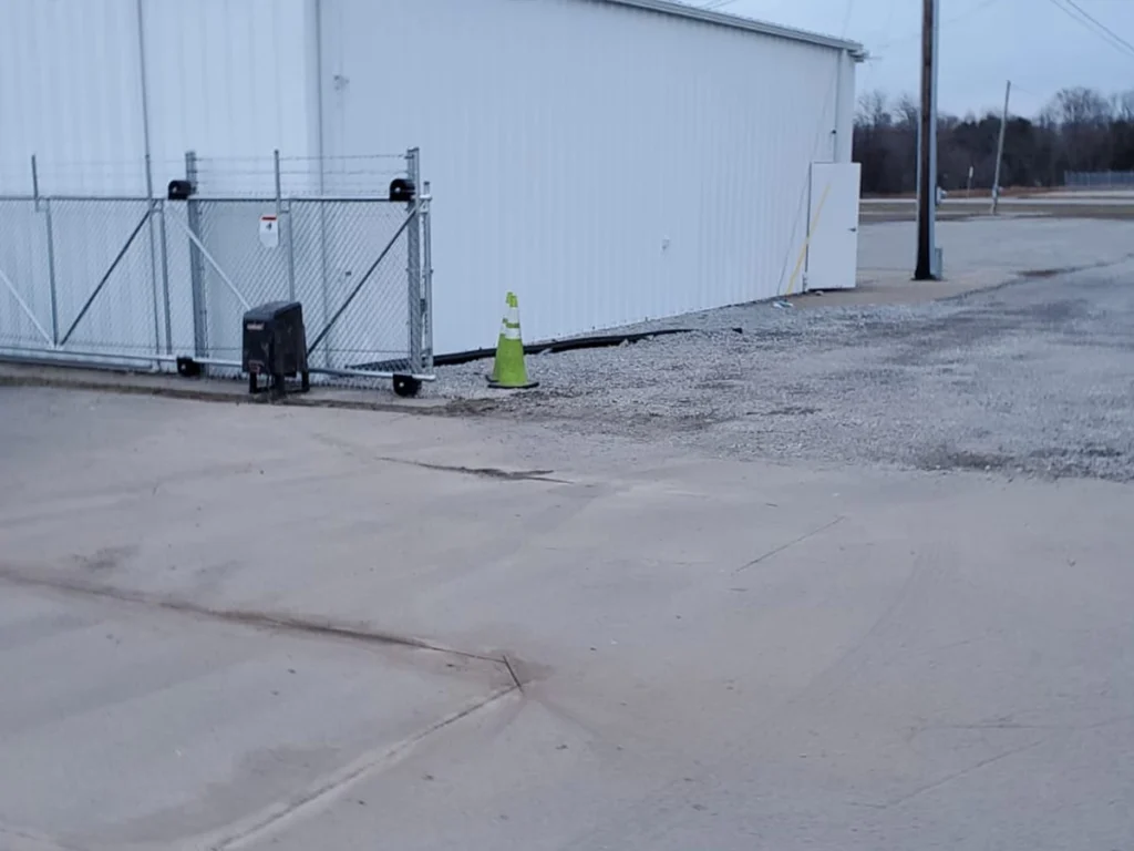 Durable commercial sliding gate installed in a Houston business property