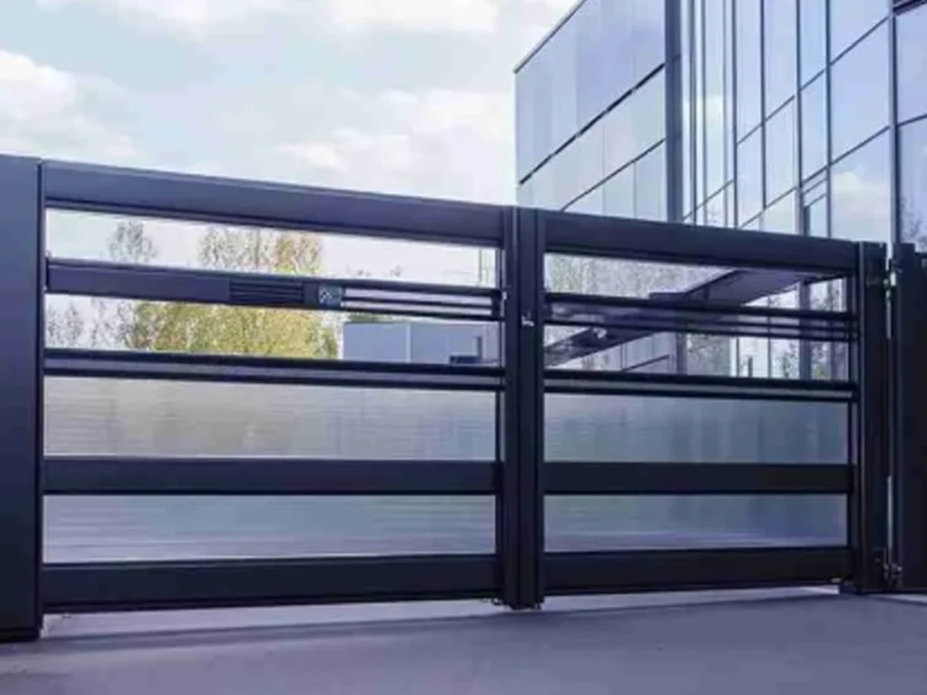 ommercial security gate controlling vehicle access at a business property in San Antonio