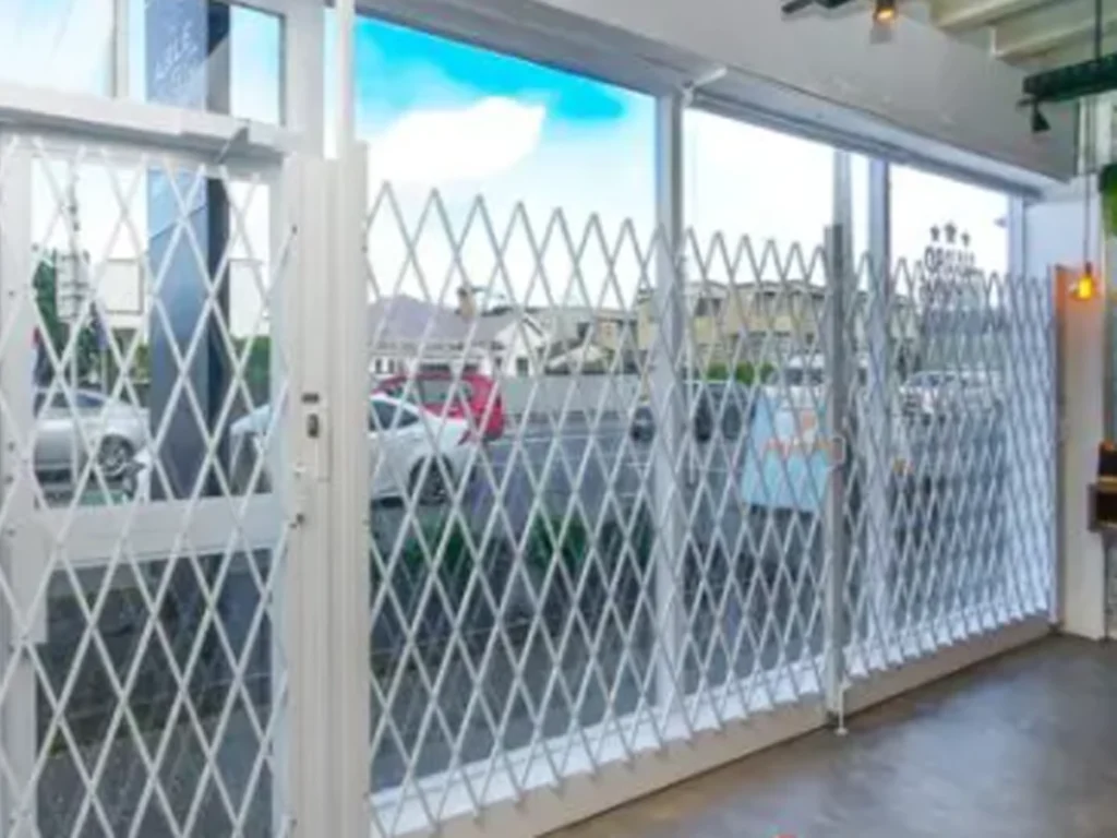 Commercial Gates Garland system protecting a business property in local weather