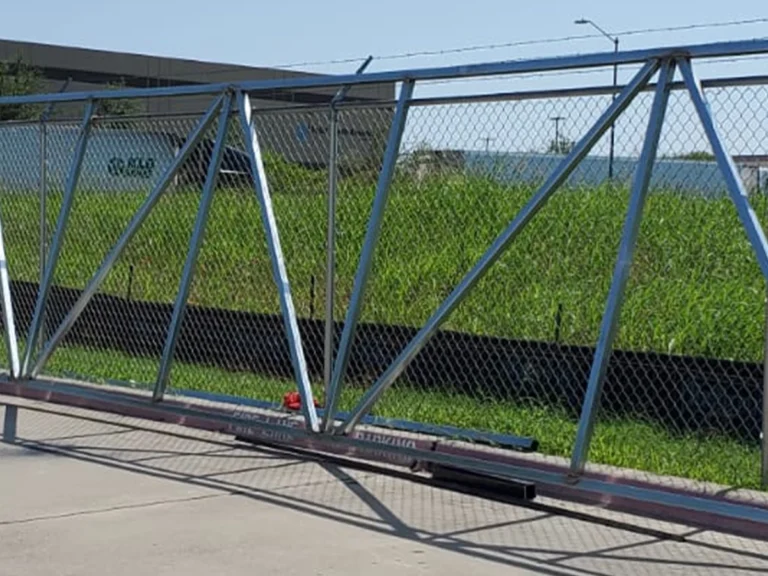 Custom gate installation in a Houston neighborhood by Everlast Gates & Fence