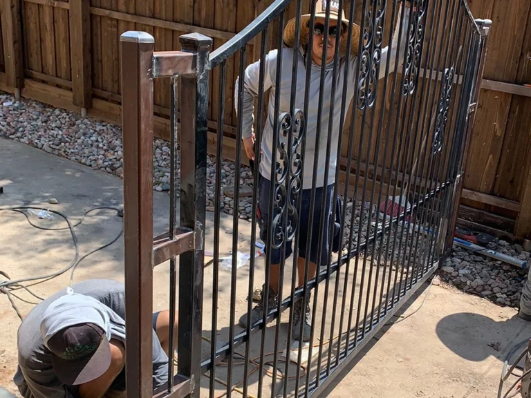 Custom gate installed at Wylie home by Everlast Gates & Fence