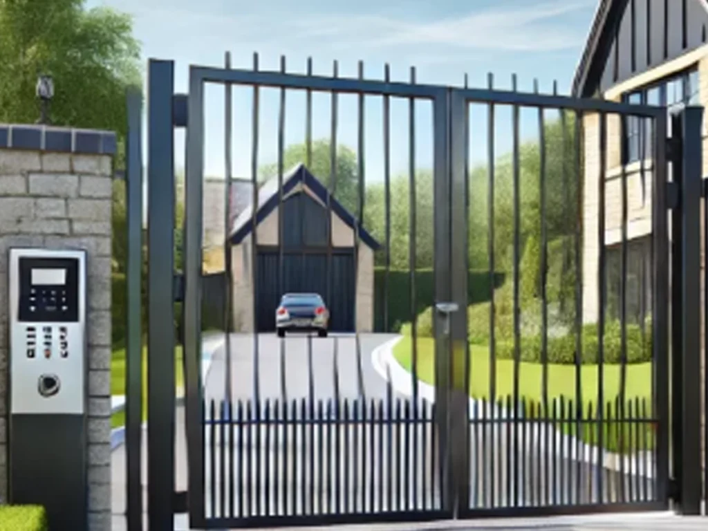Electric Gates Southlake custom luxury driveway gate in front of a high end home