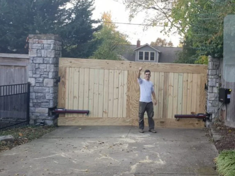 Electric Wood Gates by Everlast Gates & Fence in Plano enhancing home security and style