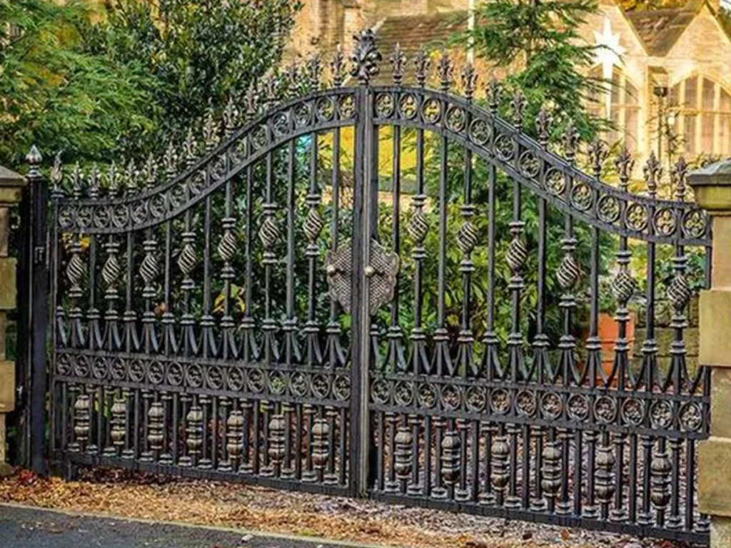 Custom iron gate enhancing the beauty of a Plano home