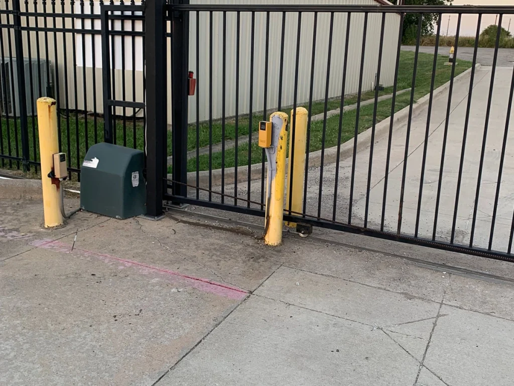 Barrier arm gate installation at a commercial property