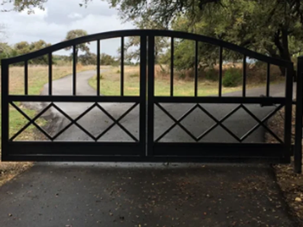 Long lasting swing gate entryways enhancing a Dallas home exterior
