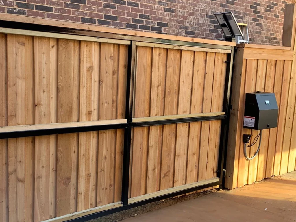 Modern electric gate installed at a residential property in Plano, TX
