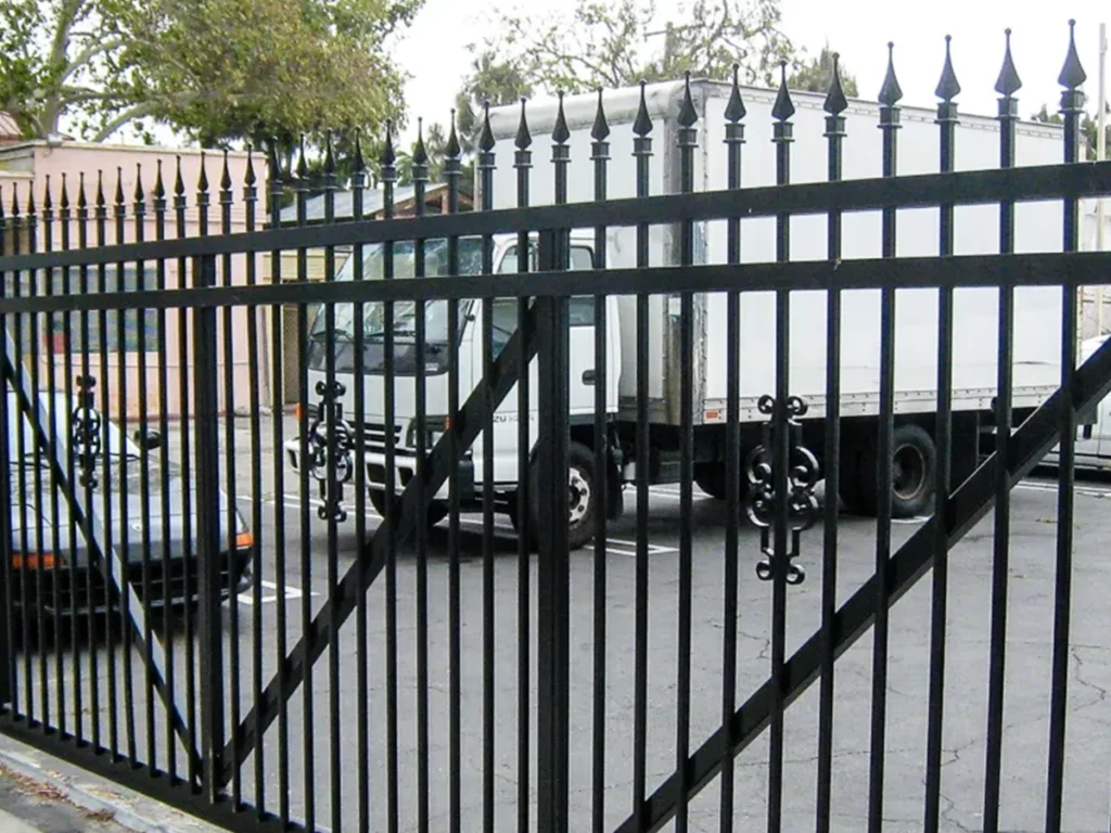 Commercial security gate installed at a San Antonio business