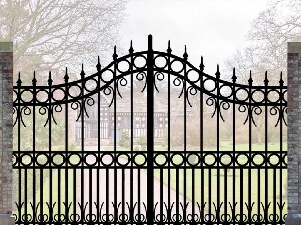 San Antonio holiday decorations on custom gates by Everlast Gates & Fence