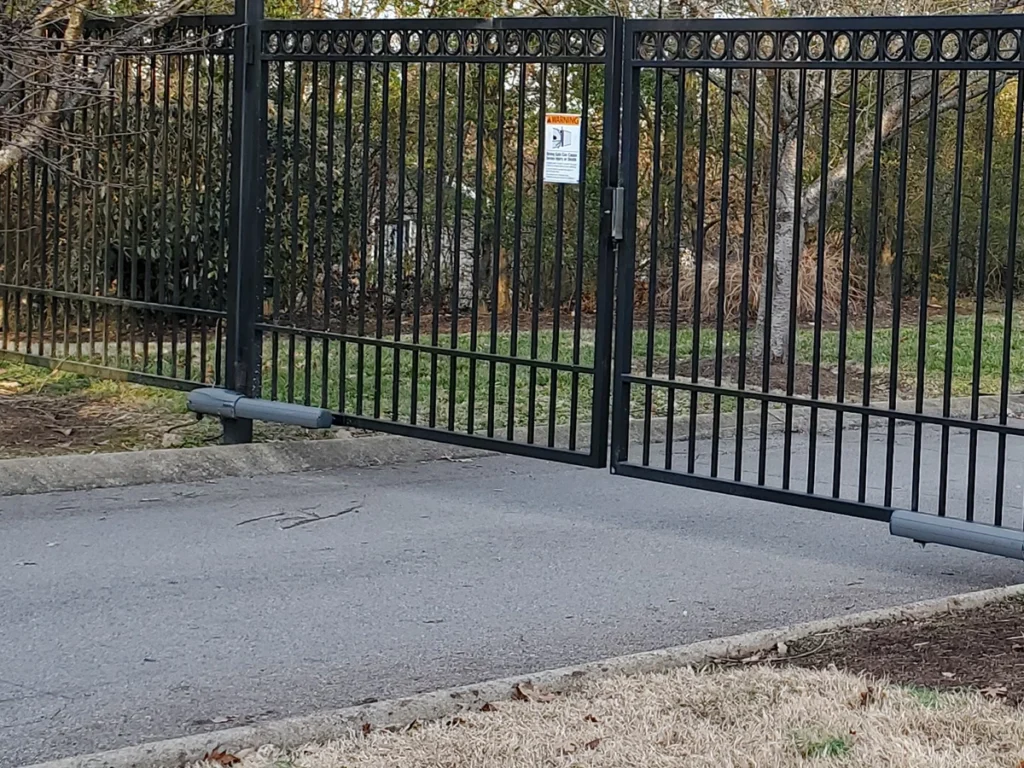 Modern call entry gate installed at a residential property in Frisco, TX.