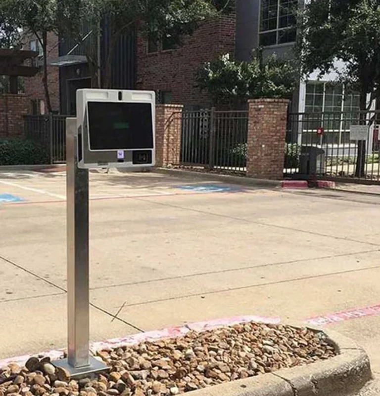 Gate intercom system installed at a residential property in Dallas.