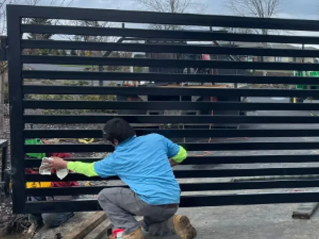 sliding gate repair Fort Worth home driveway sliding gate with track and operator