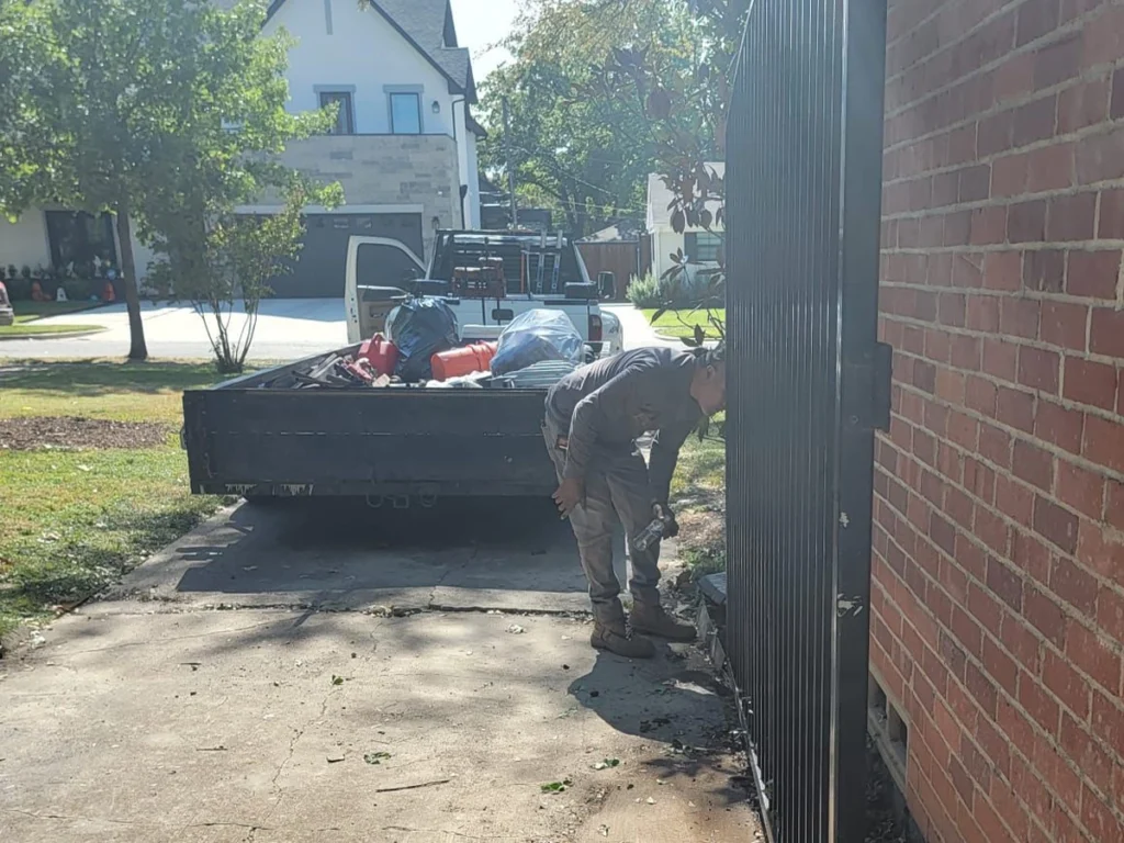 Modern driveway gate enhancing a Wylie home’s security and curb appeal.