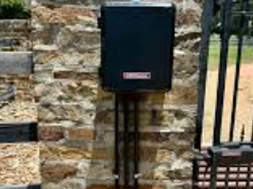 Swing gates for vacation security protecting a Garland home