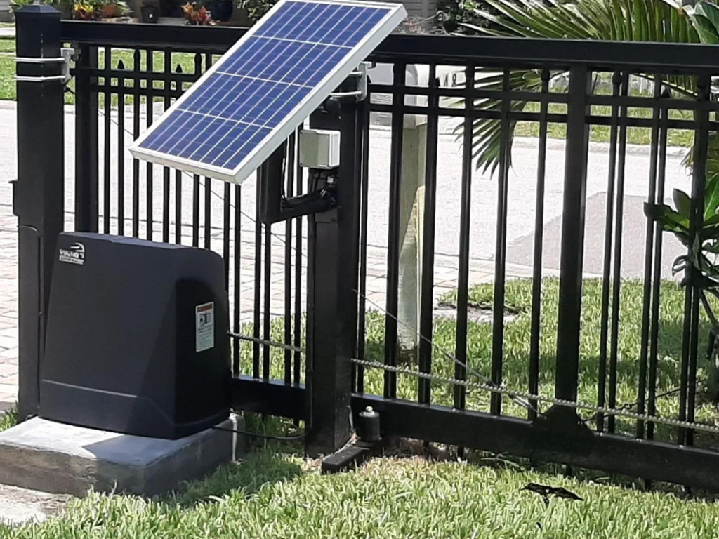 Electric Solar Gate Panel in Houston installed by Everlast Gates & Fence