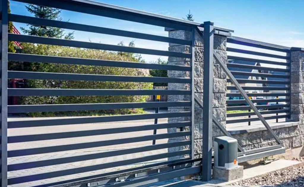 Personalizing a stylish sliding gate for a modern home in Frisco, TX.