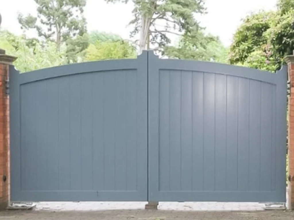 Weather resistant custom gates protecting a Carrollton property