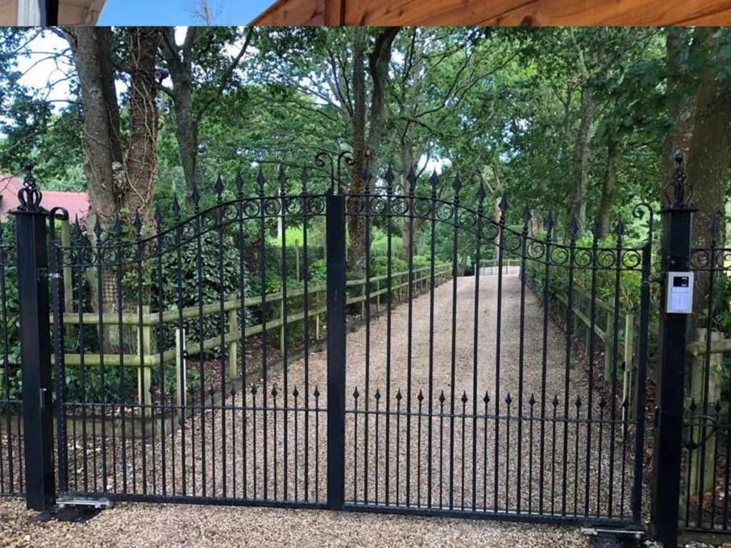 Wireless gate intercom system installed at a residential entrance in Plano.