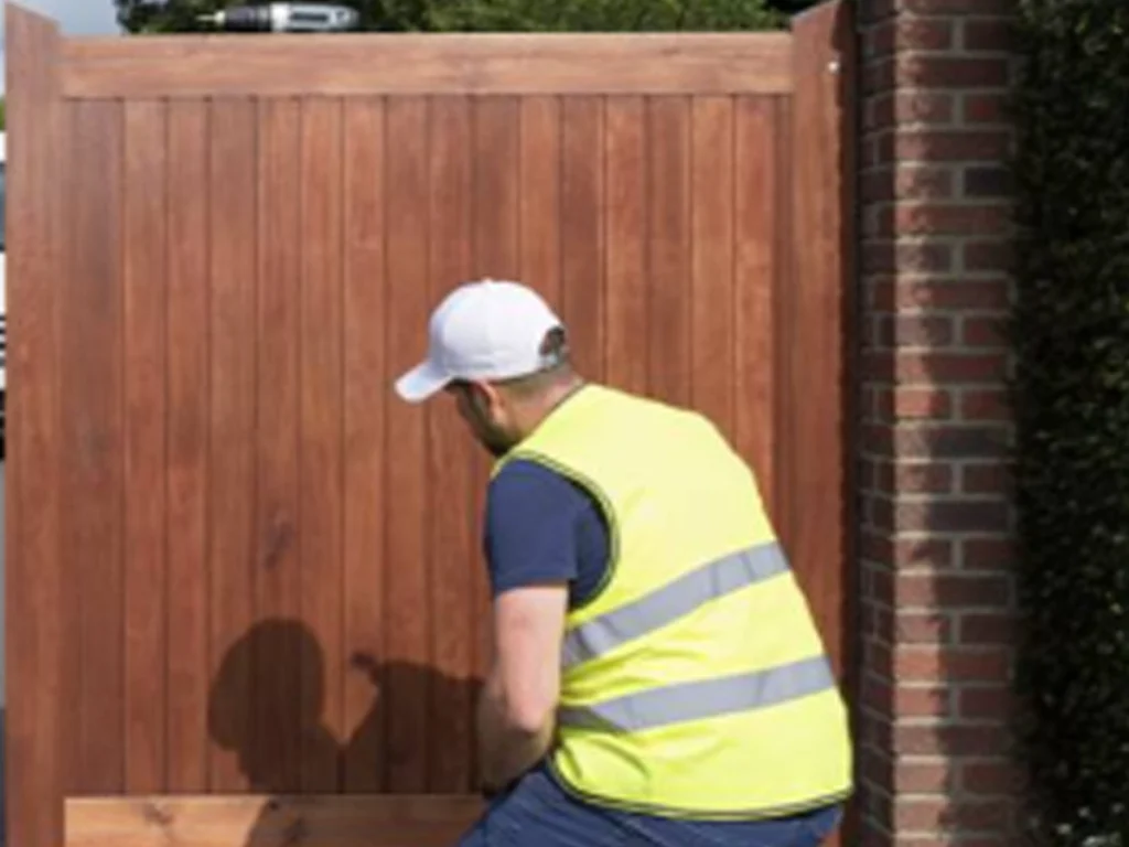 wood custom gate installation in Carrollton TX with seasonal maintenance checklist