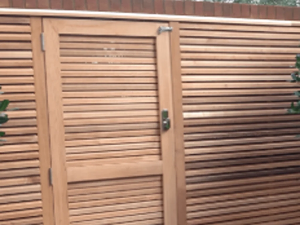 Wood Gate Installation Houston project with modern cedar privacy gate at a residential home