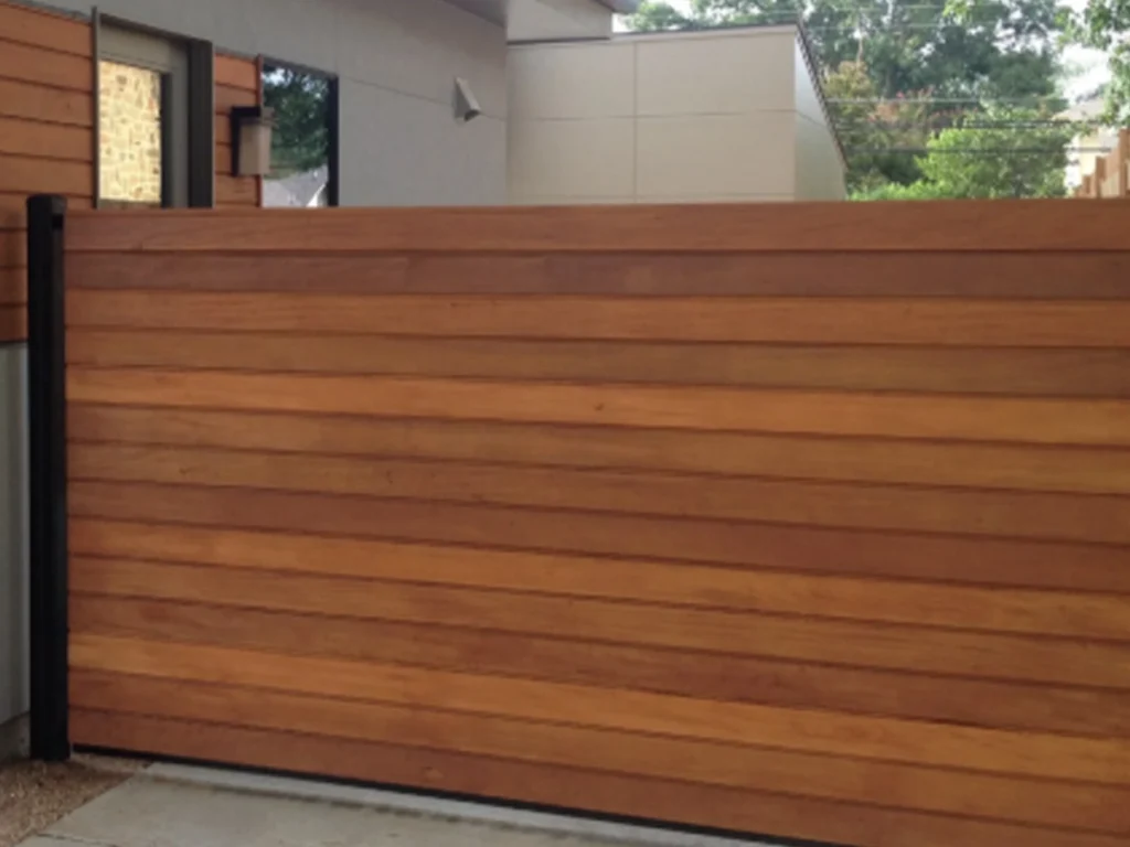 Wood Gate Installation in Dallas with a stylish secure driveway gate