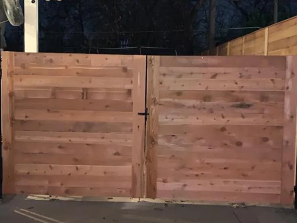 Professional wood gate installation at a residential property in Wylie, TX