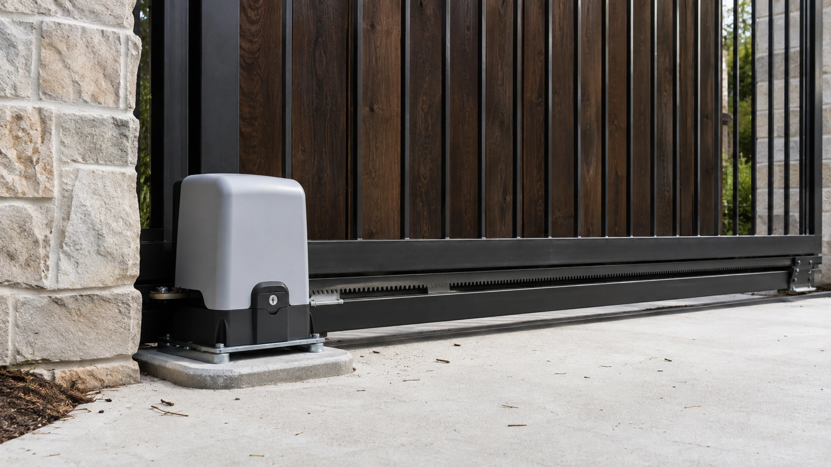 Automatic sliding driveway gate operator system