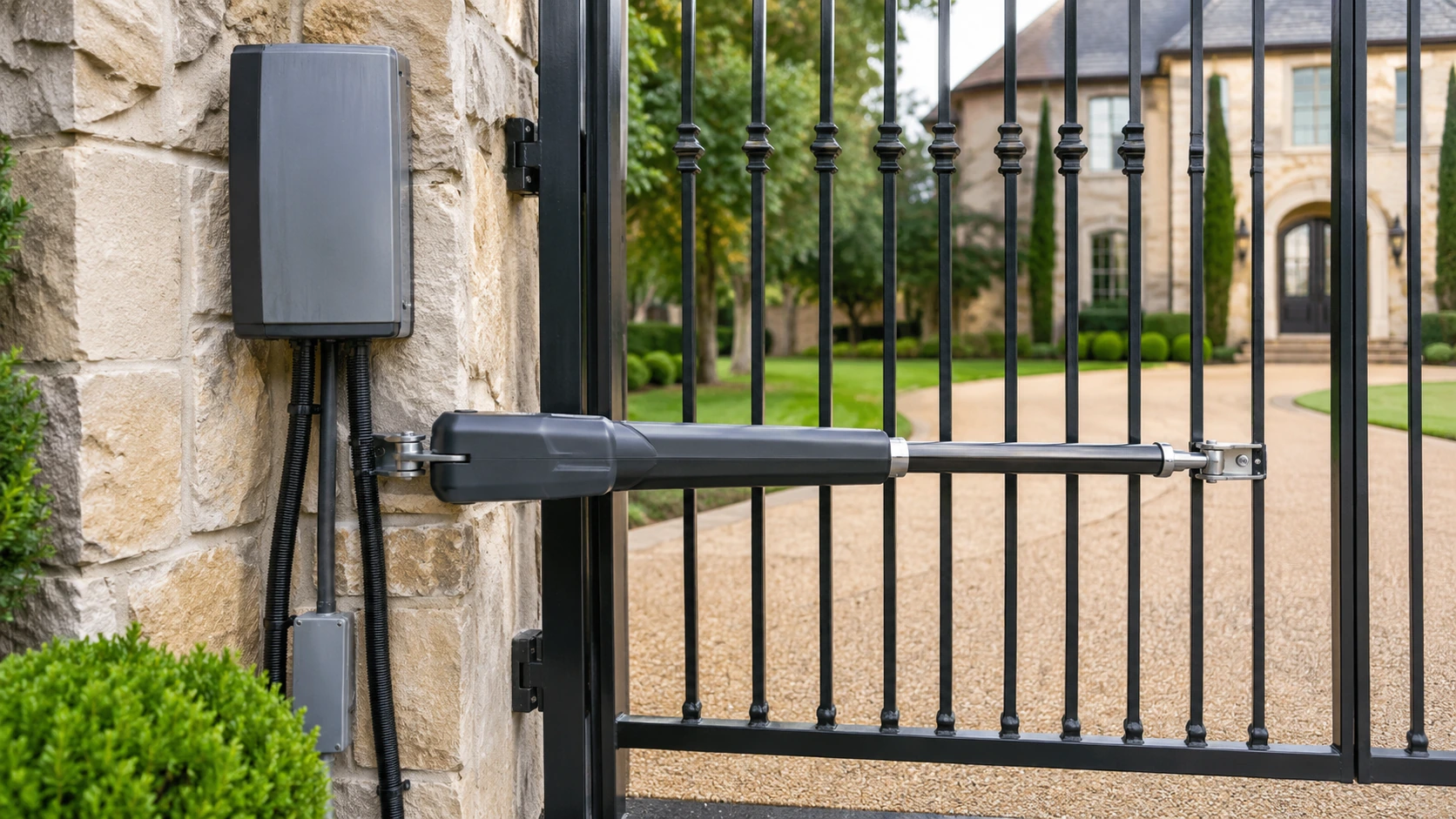 Automatic swing driveway gate operator system