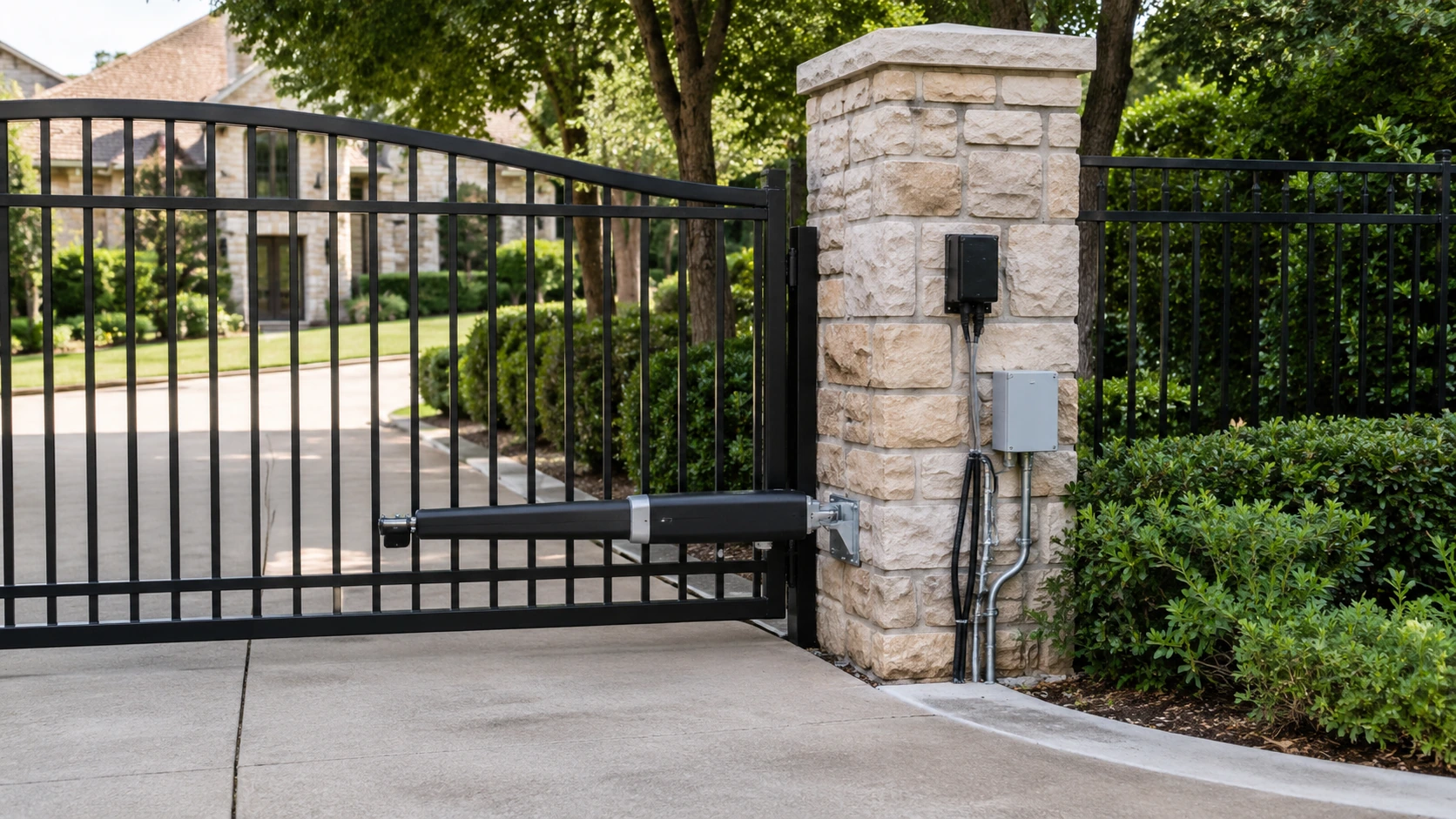 Automatic gate operator installation