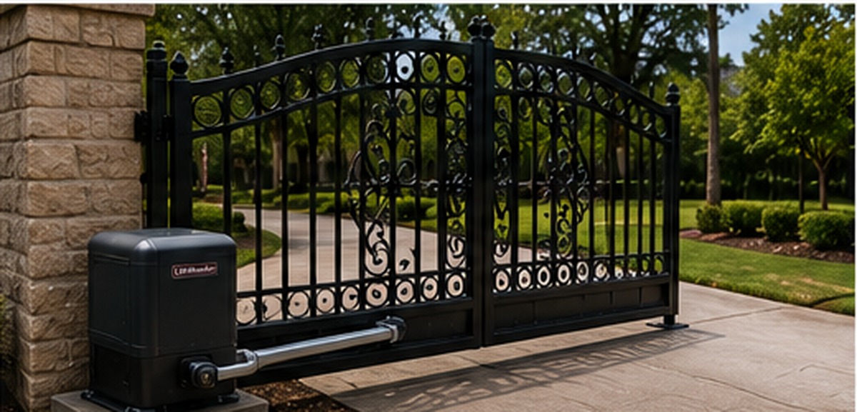 Automatic custom iron driveway gate installation in Frisco TX