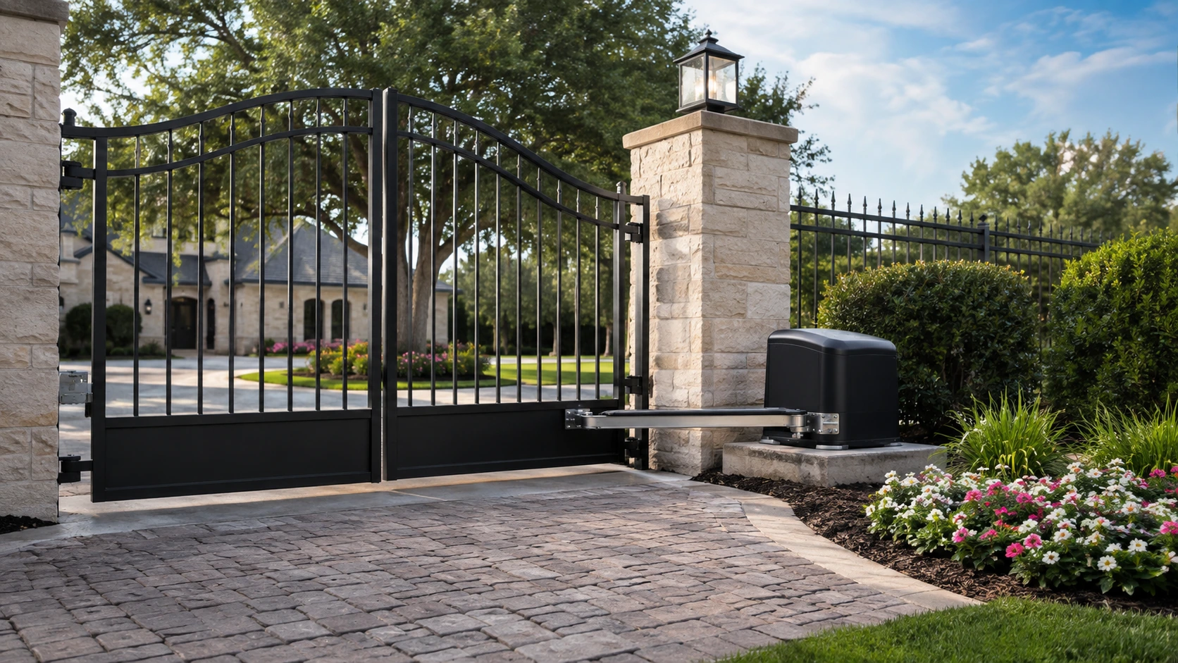 Automatic driveway gate with gate operator system
