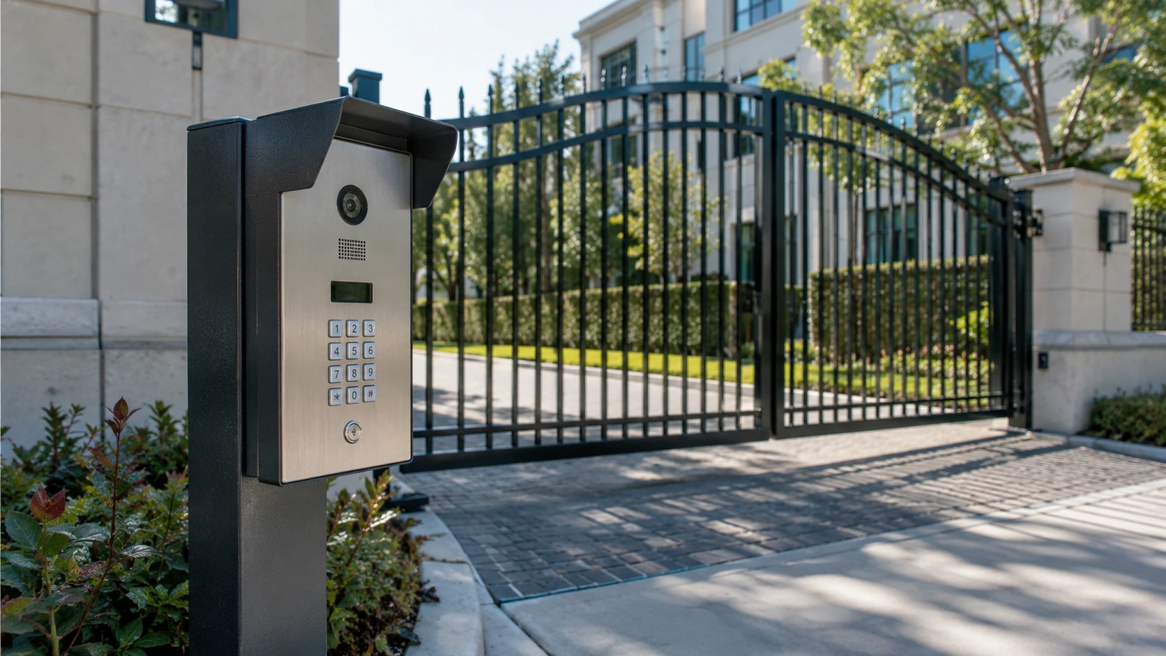 Automatic gate keypad intercom and access control system