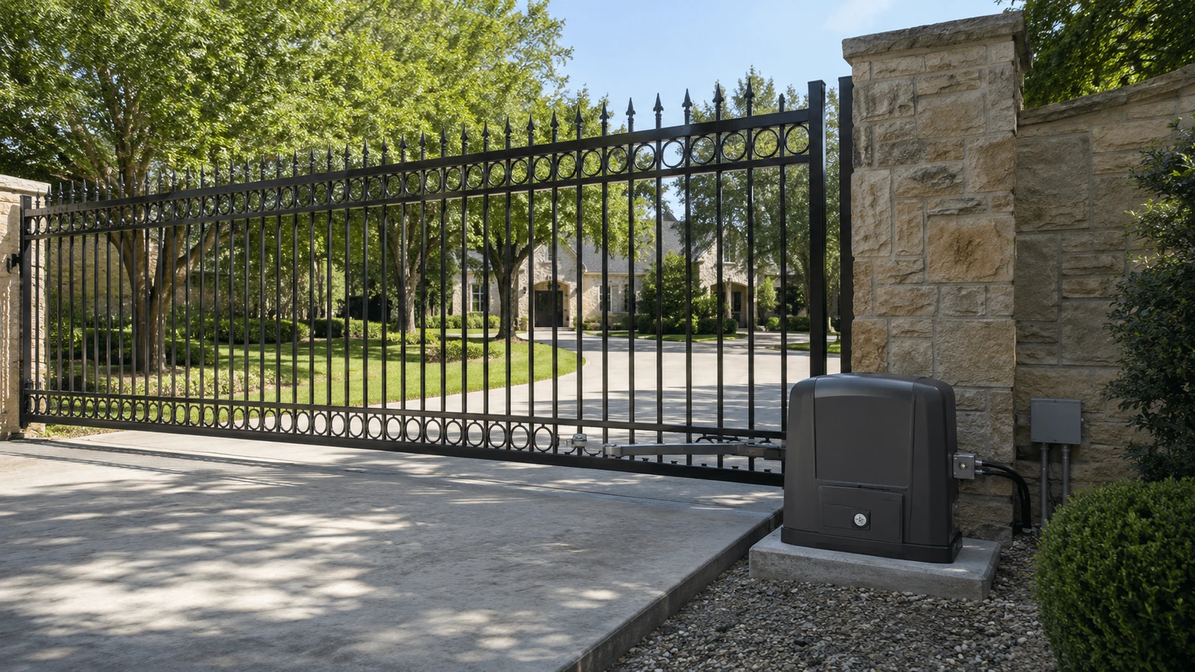 Automatic driveway gate with gate operator system