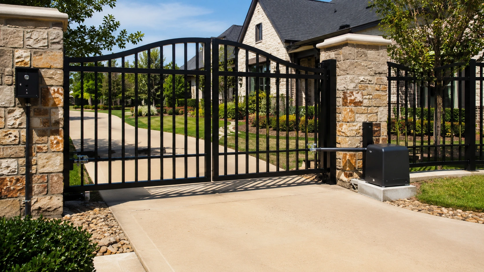 Automatic DoorKing gate opener installation