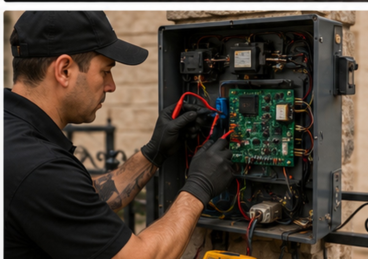 Electric gate control board diagnostics for gate repair in San Antonio TX