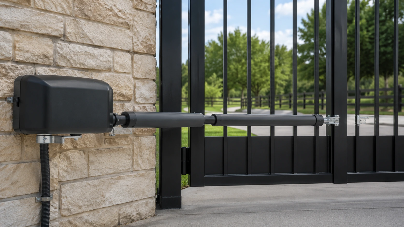 Automatic gate operator installation