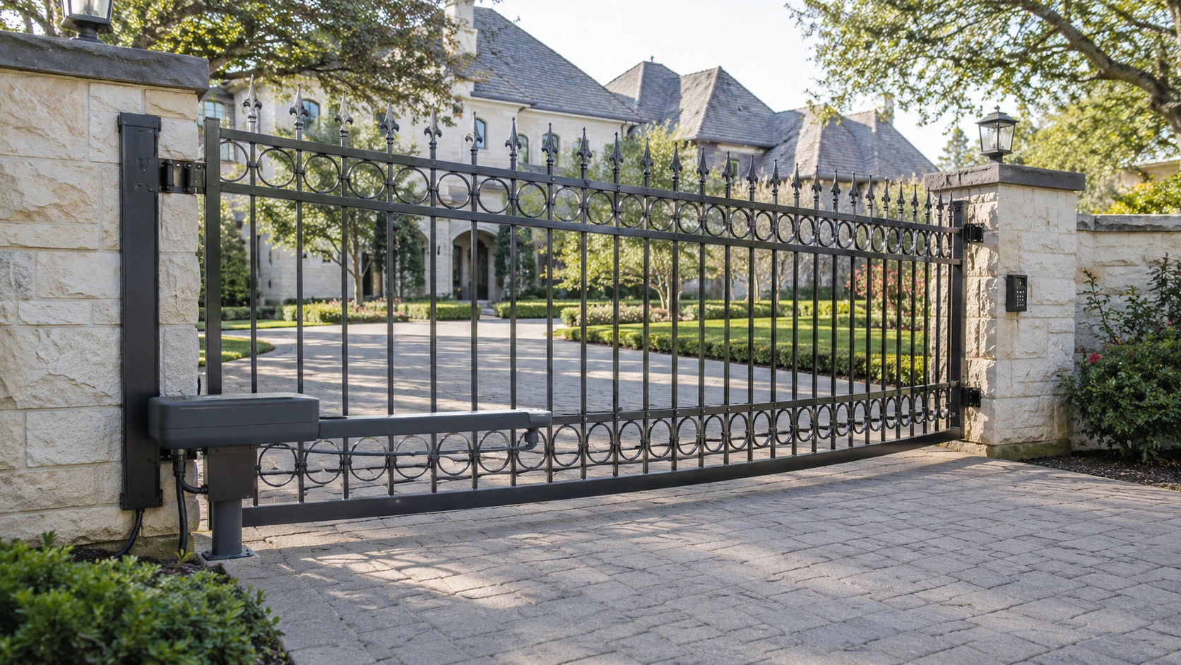 Automatic driveway gate with gate operator system