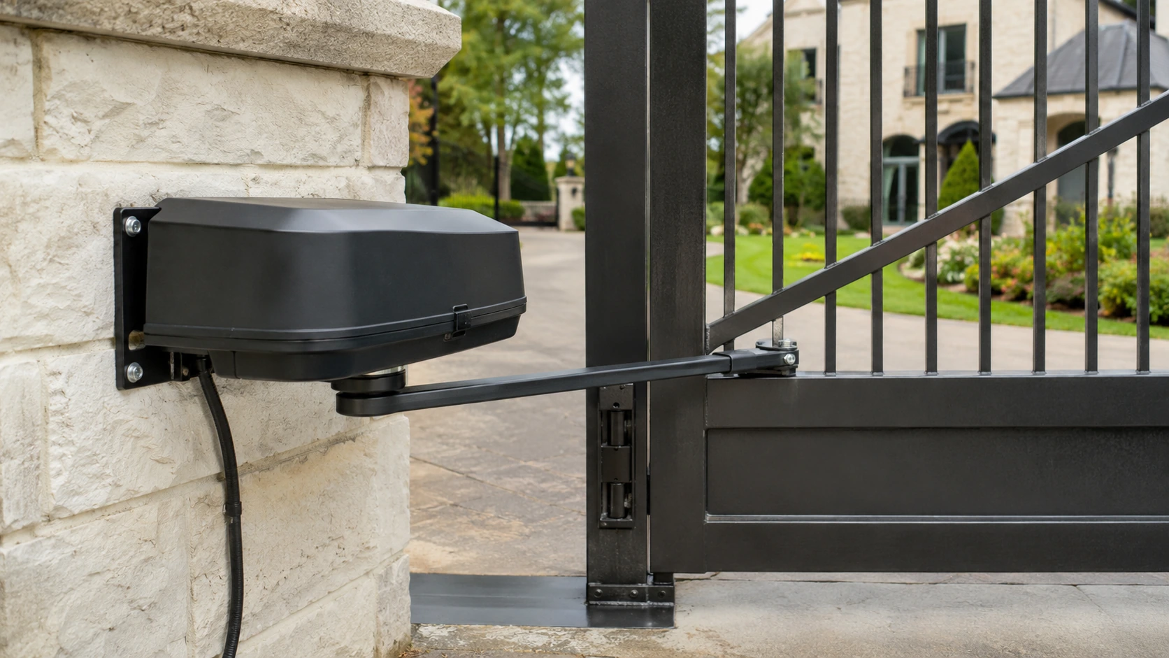 Automatic gate opener installation