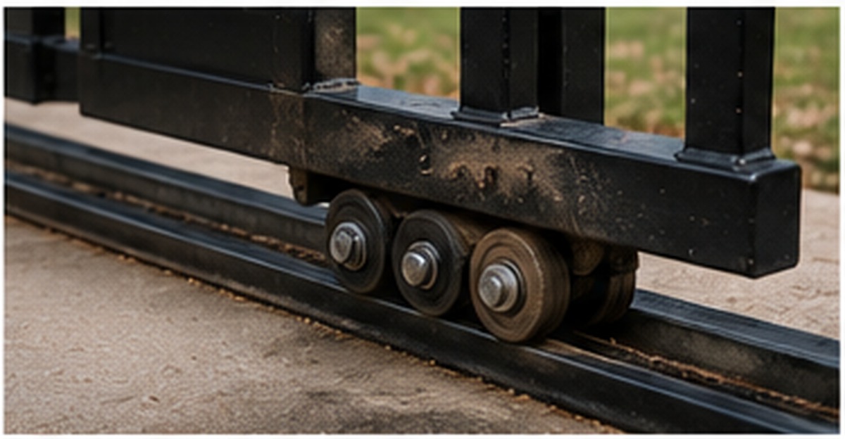 Sliding gate track and roller repair in Wylie TX