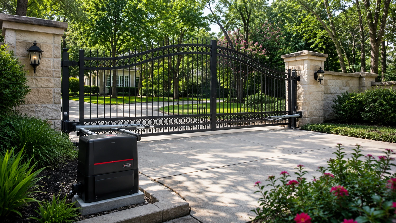 Automatic driveway gate with gate operator system