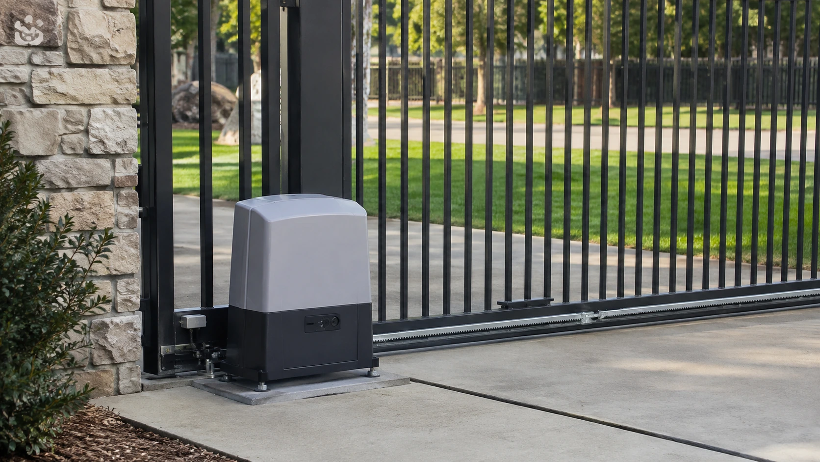 Automatic driveway gate opener installation