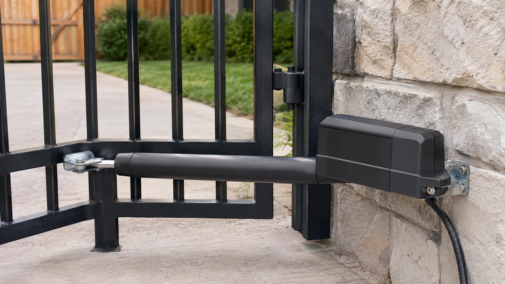 Automatic swing gate operator installation