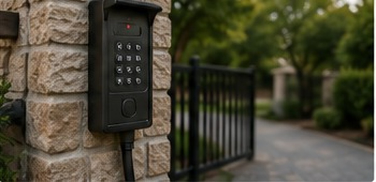 Keypad access control for an automatic wood sliding gate in Dallas TX